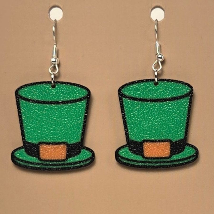 Boucle d'oreille en forme de chapeau festif avec crochets hypoallergéniques sans nickel
